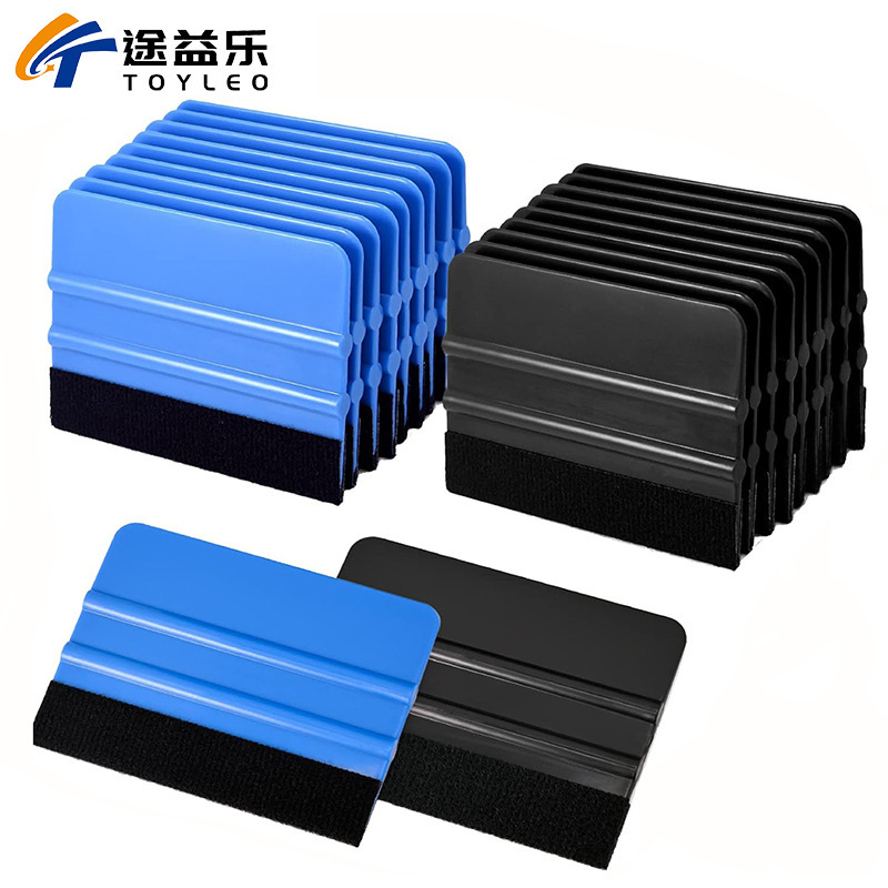 Car Film Application Tool Scraper, Plastic Small Square Scraper with Velvet Cloth, Wallpaper Decal Scraper Tool, Cross-Border Hot Item
