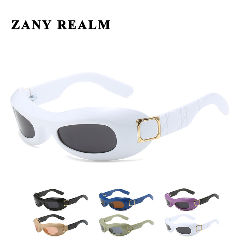 Gafas de sol polarizadas deportivas de ciclismo de moda transfronterizas europeas y americanas personalidad Gafas de sol a prueba de polvo con montura ovalada Y2K sunglasse