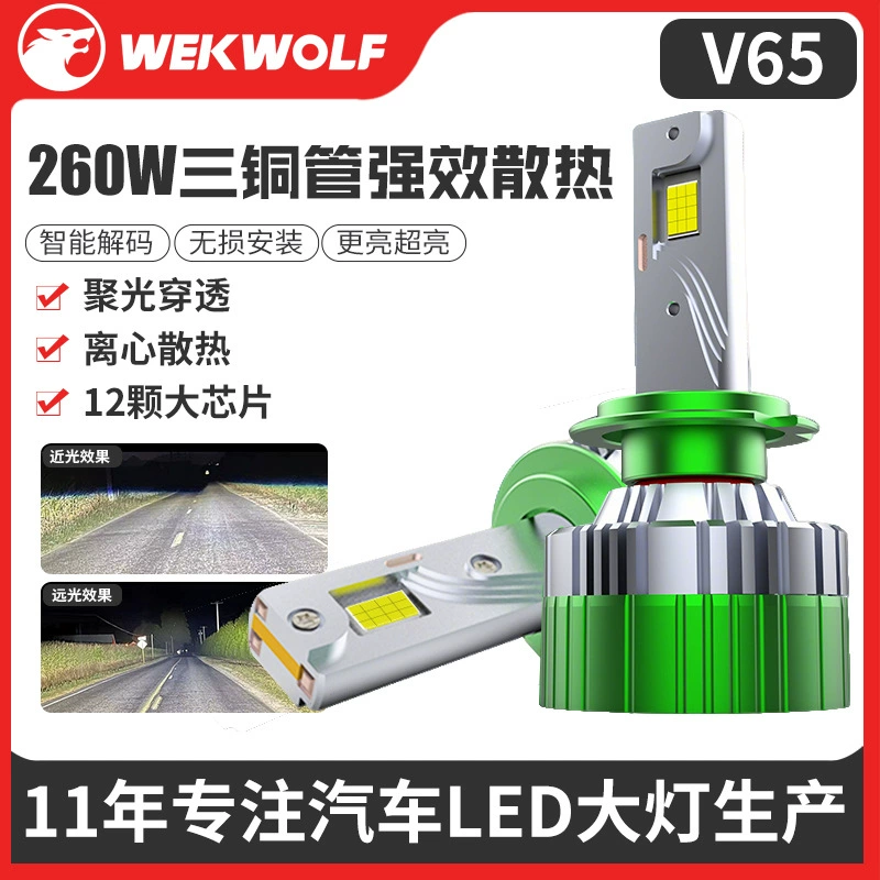 Super bright copper LED headlights, bulb, 130W, high power