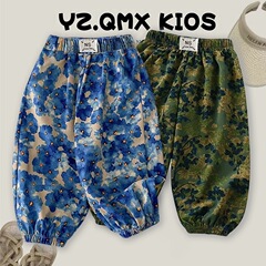 子供パンツ夏のアイスシルク防蚊パンツ男の子と女の子中大子供用ゆったり薄手ベビーカジュアル薄手多用途