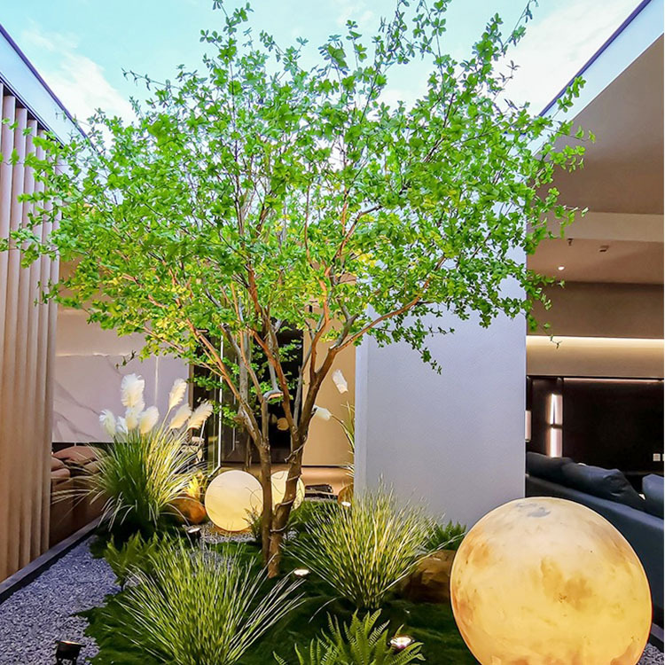 Árbol de arce verde artificial árbol de arce verde gran decoración interior árbol artificial sala de estar piso paisaje Nórdico ins planta verde Arce rojo