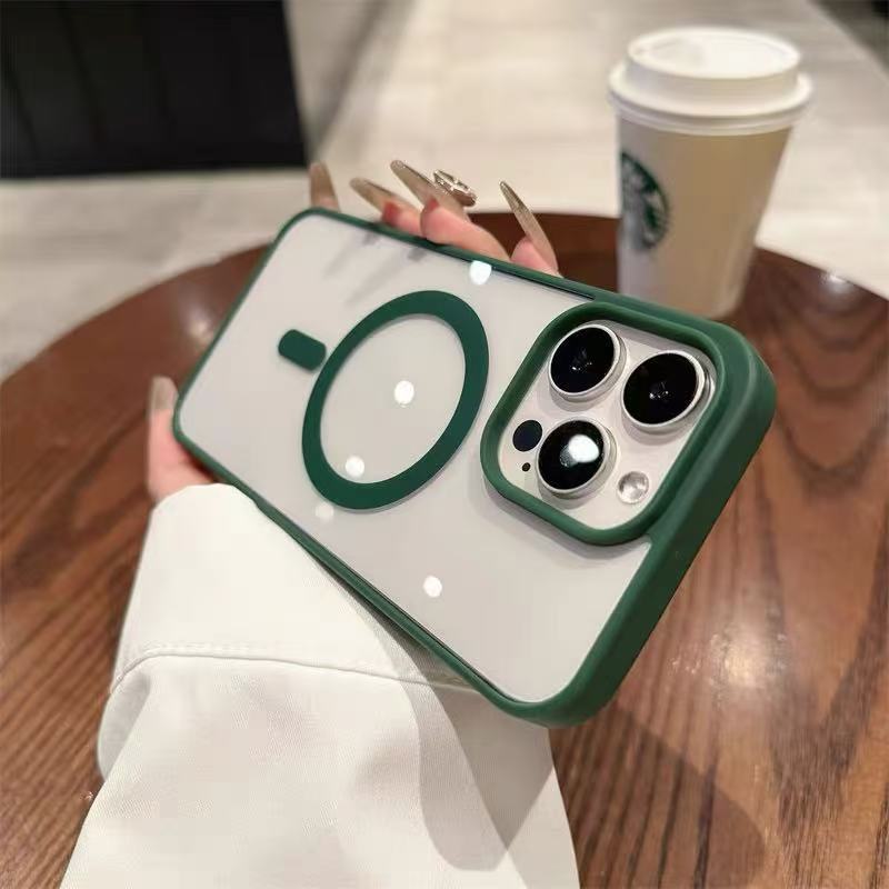 Magnética simple nueva sensación de alta gama adecuada para Apple 15/16ProMax funda para teléfono móvil 13/14 pareja 15 transparente 16