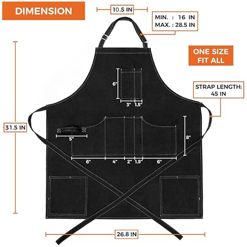 Amazon cross-border barbecue delantal conjunto de herramientas antiincrustantes al aire libre cocinero ropa de trabajo hombre cocina delantal de lona gruesa