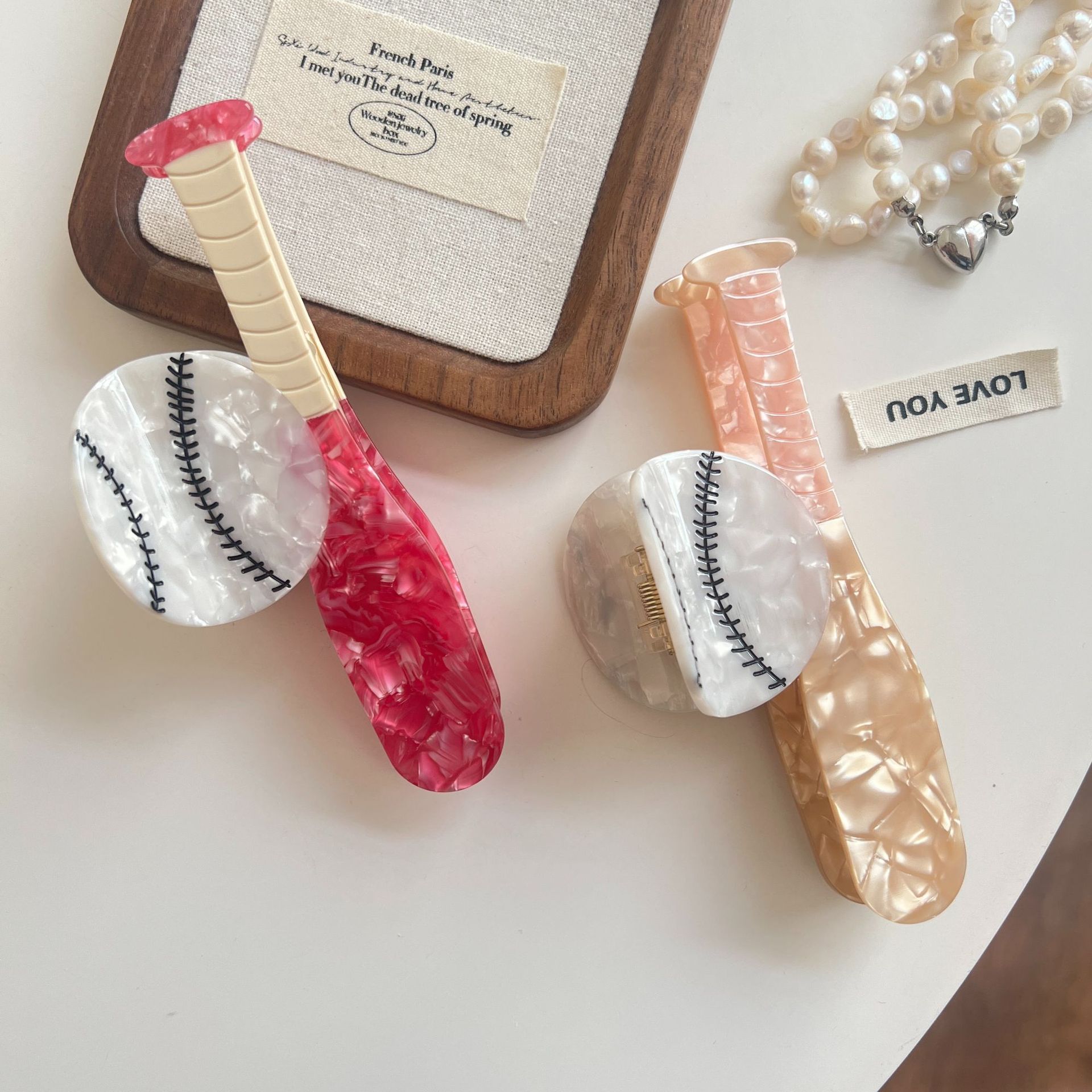 Mujeres De Béisbol Lindo Ropa De Calle Hojas De Acetato Garras De Pelo display picture 4