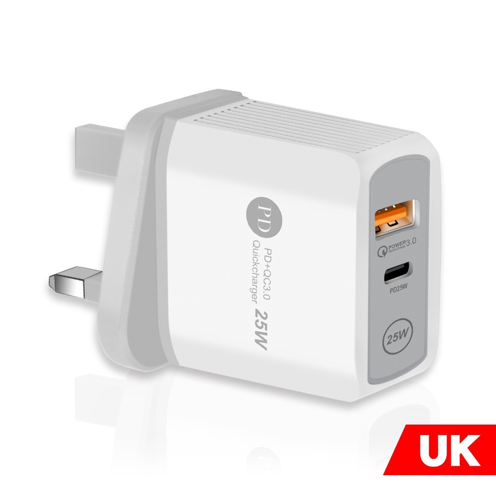 PD25W cargador de carga rápida 5V3A Europa, EE.UU. y EE.UU. cabeza de carga tipo-c QC3.0 adaptador de carga rápida fabricantes