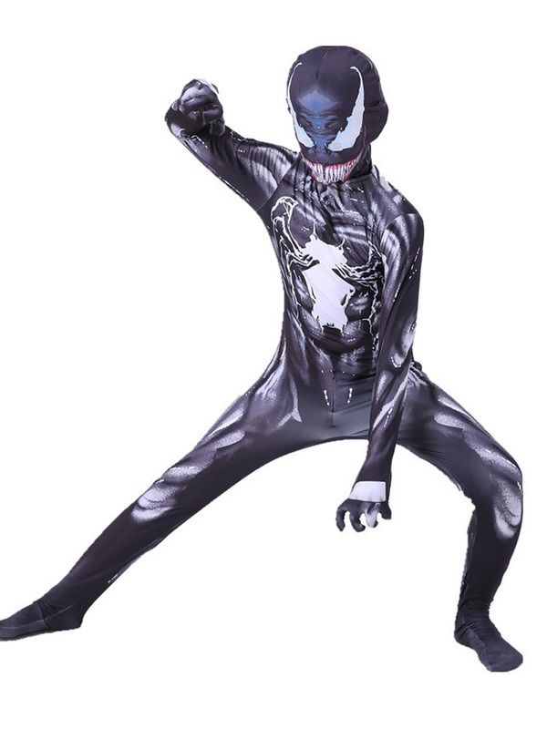 ハロウィンコス衣装黒子ヒョウジャンプスーツヘッドギアヴェノムスパイダーフルヒーローボディスーツグウェン|undefined
