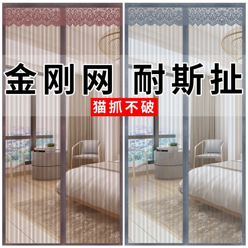 King Kong Net Summer Velcro Anti-mosquito Door Curtain Magnetic Punch-free Screen Door Partition Curtain Bedroom Home Paste