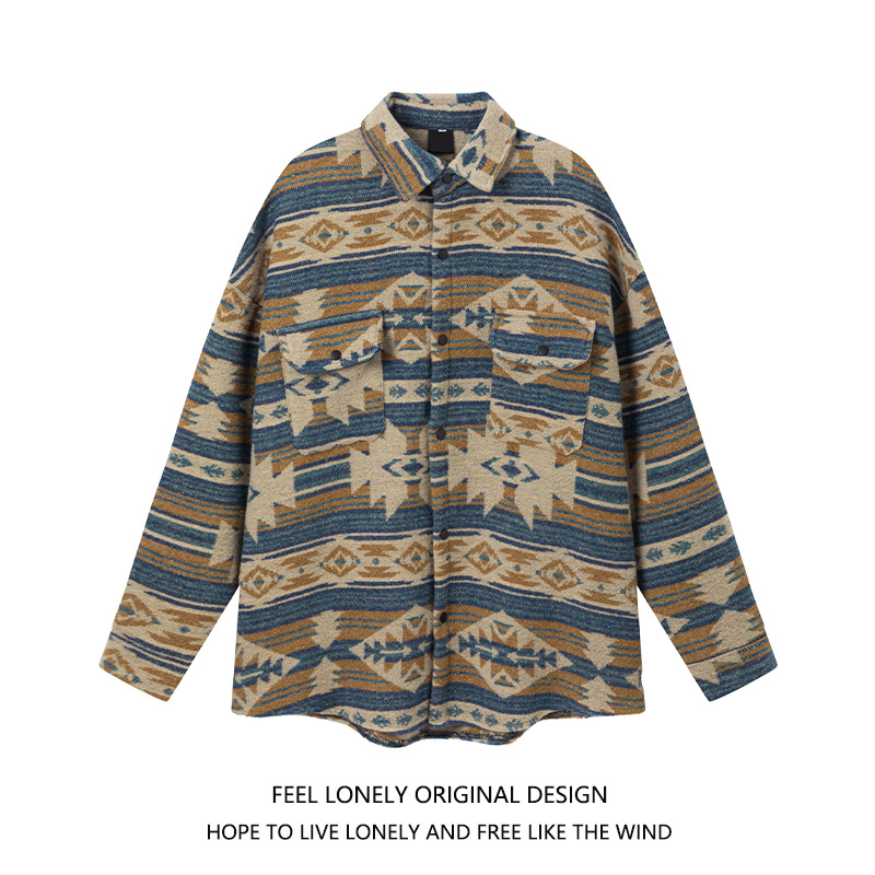 demi-season retro ethnic shirt