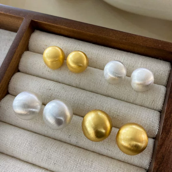 Korean Style Ins Fashion Retro New Trend Round Earrings Niche Light Luxury Design Sense Middle Ancient Court Ear Jewelry