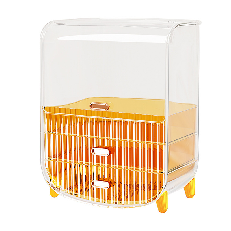Caja de acabado de productos de cuidado de la piel de escritorio red cajón de gran capacidad estante de joyería caja de almacenamiento de cosméticos transparente a prueba de polvo image 6
