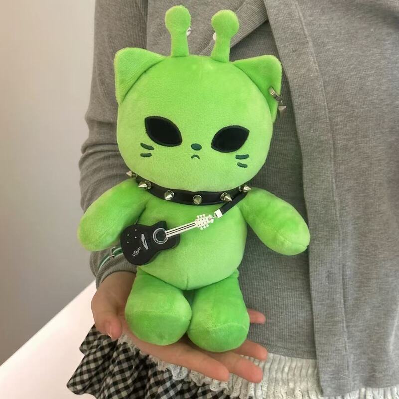 Popular Soft and Cute Green Alien Kitten Plush Toy Doll from the Run Run Series, Birthday Gift for Boyfriend