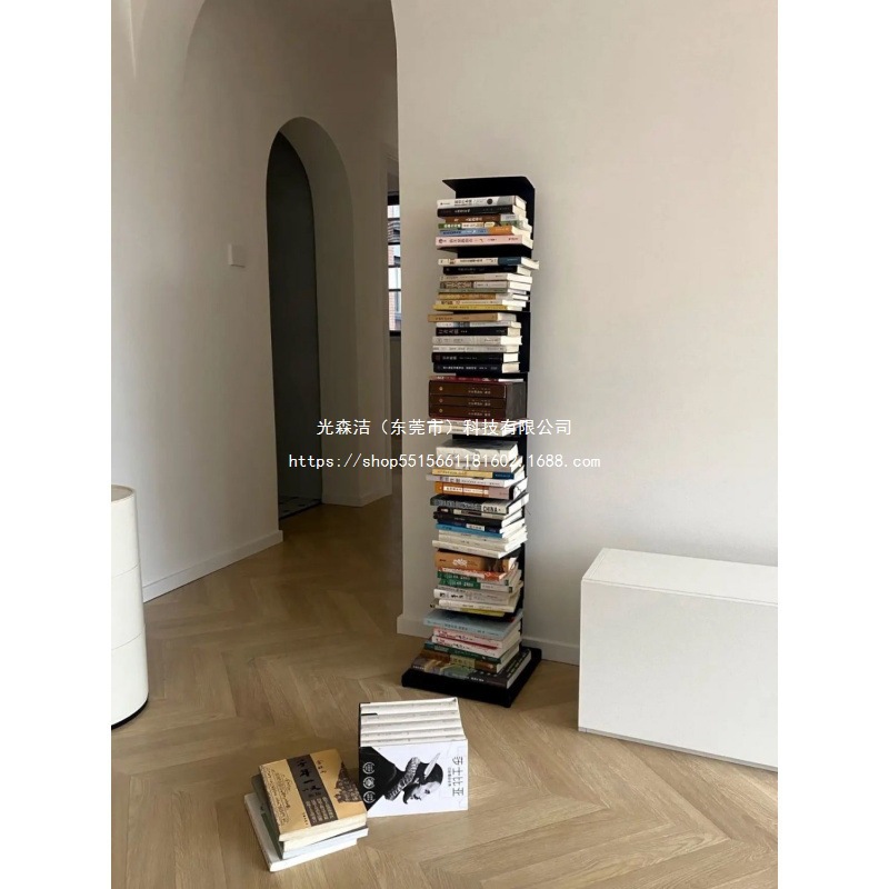 Invisible Bookshelf Floor-Standing Internet Celebrity Living Room Wrought Iron Corner Bookcase Modern Simple Three-Dimensional Hidden Ins Storage Rack Factory
