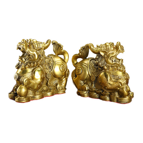 Brass Money Pixiu Copper Pixiu Ruyi Pixiu Ornament Copper Pixiu Crafts Office Ornament Gift Wholesale