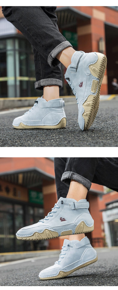 Bốt Martin nam cổ cao dáng bạch tuộc, da PU, đế cao su, gót bằng — C7001 màu kaki, C7001 màu xám, C7001 màu đen, F7001 màu hồng chi tiết 11