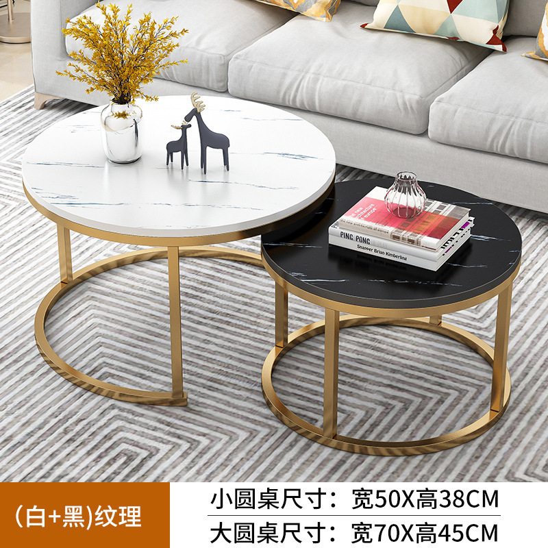 圆形茶几组合客厅家用新款小户型极简轻奢高级感简约现代折叠桌子|undefined