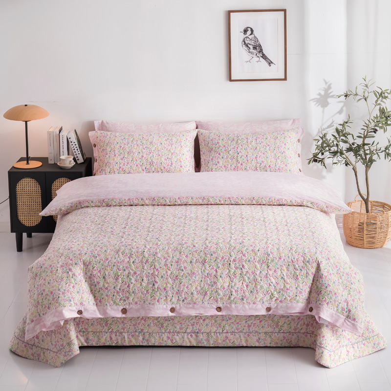 Cubierta de cama de algodón de cuatro piezas, cubierta de colchón de cuatro piezas