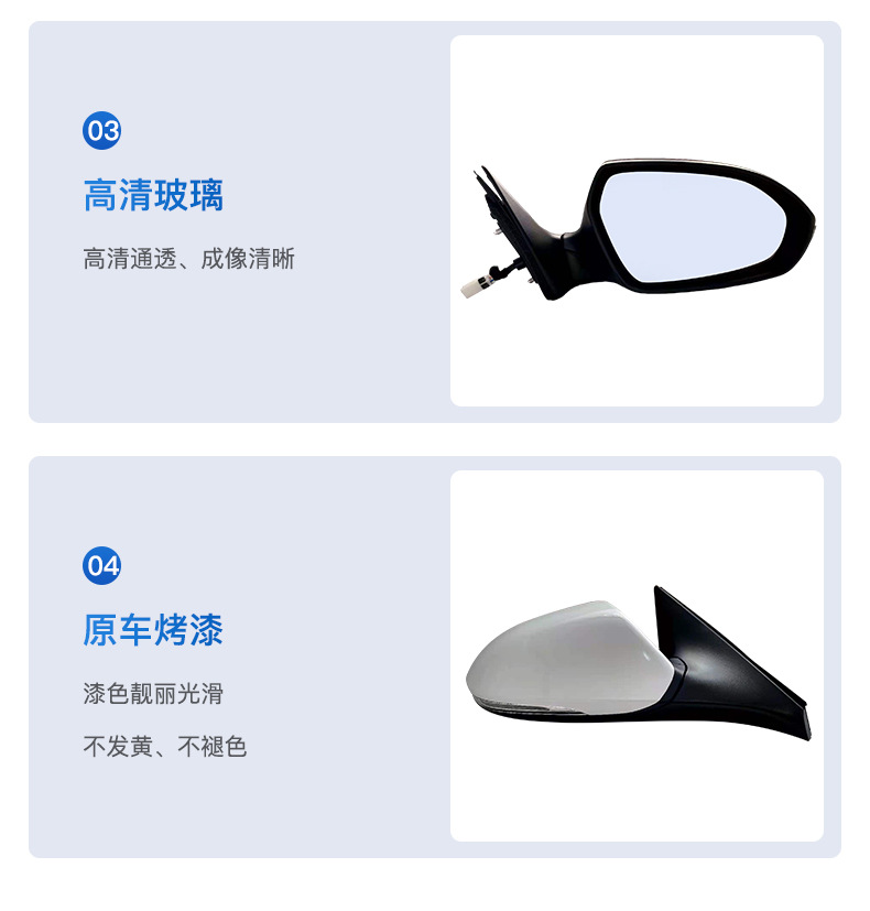 Suitable for Beijing Hyundai Famous Picture Reversing Mirror Assembly 14 to 19 Famous Picture Rearview Mirror with Painted Foldableing Reflector