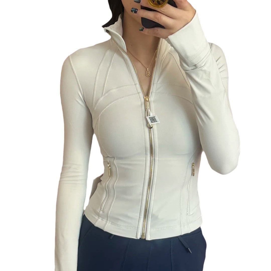 새로운 스타일 골드 라벨 스탠드 칼라 숏 코트 DF 스포츠 요가 웨어 슬림핏 스포츠 재킷 여성용 LULU SWIFF