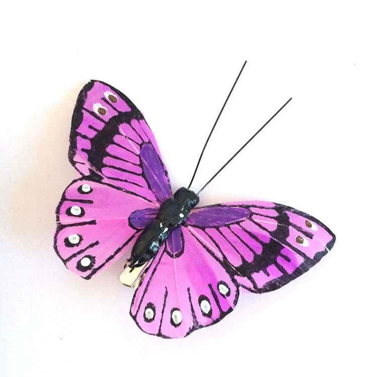 Handmade feather material manufacturers direct selling feathers butterfly simulation butterfly wedding decoration 9cm