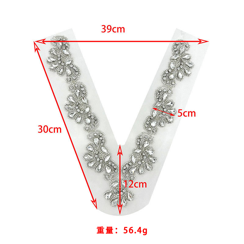 Negro y blanco pesado clavos de cuello accesorios de cuello frontal de encaje de malla damas V-collar vestido vestido image 5