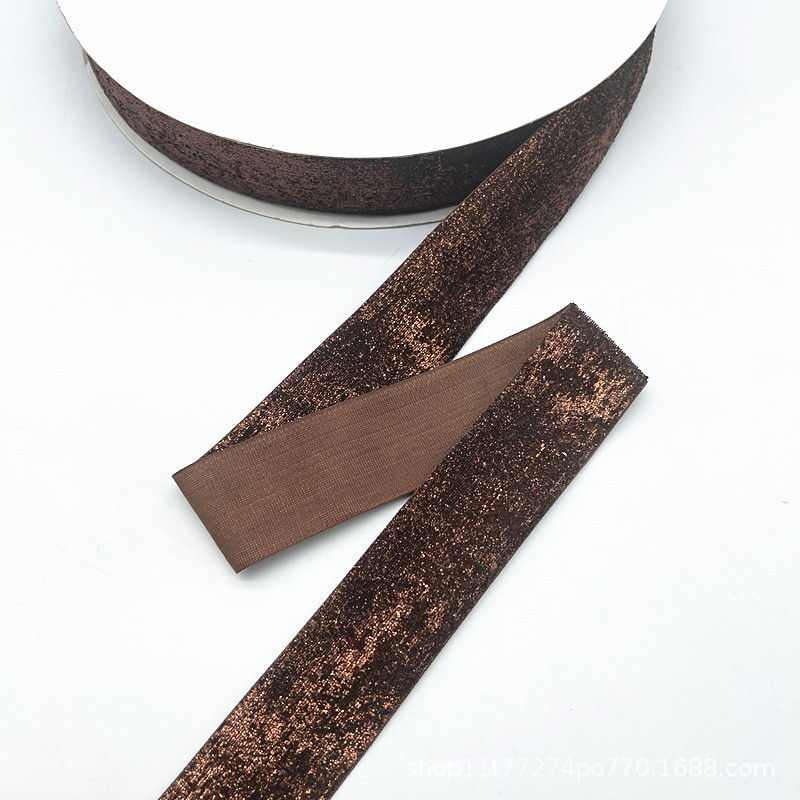 2.7 Métro / paquete de terciopelo de 38 mm boda hecha a mano cinta embalaje de regalo arco DIY decoración de fiesta Santa