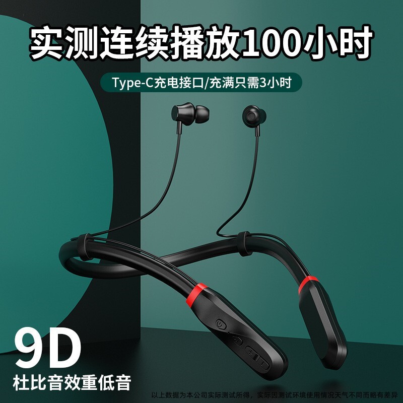 Cross-Border I35 In-Ear Bluetooth Headset, Ultra-Long Standby Life, Binaural Noise Reduction, Hanging Neck, High-Quality Wireless Headset