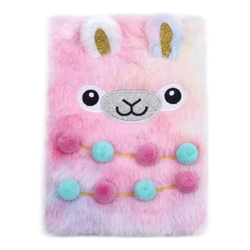 Cross-border lindo felpa A5 Cuaderno tridimensional bordado tela Diario lindo de dibujos animados Bloc de notas diario