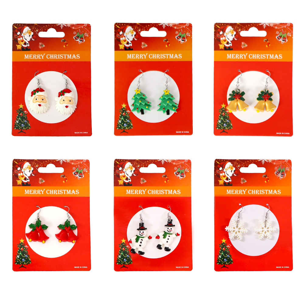 Europa y América nuevo árbol de Navidad pendientes decoraciones de Navidad copo de nieve pendientes suministros del partido pendientes de Navidad