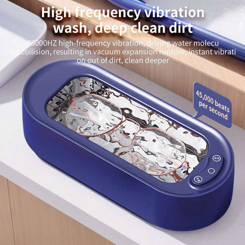 Cross-Border Amazon New High-Frequency True Ultrasonic Cleaning Machine Household Glasses Jewelry Braces Fully Automatic Cleaning Machine