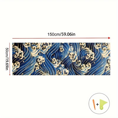 self-adhesive ABC column ceiling – Car interior film - wave-blue-150cm-50cm
