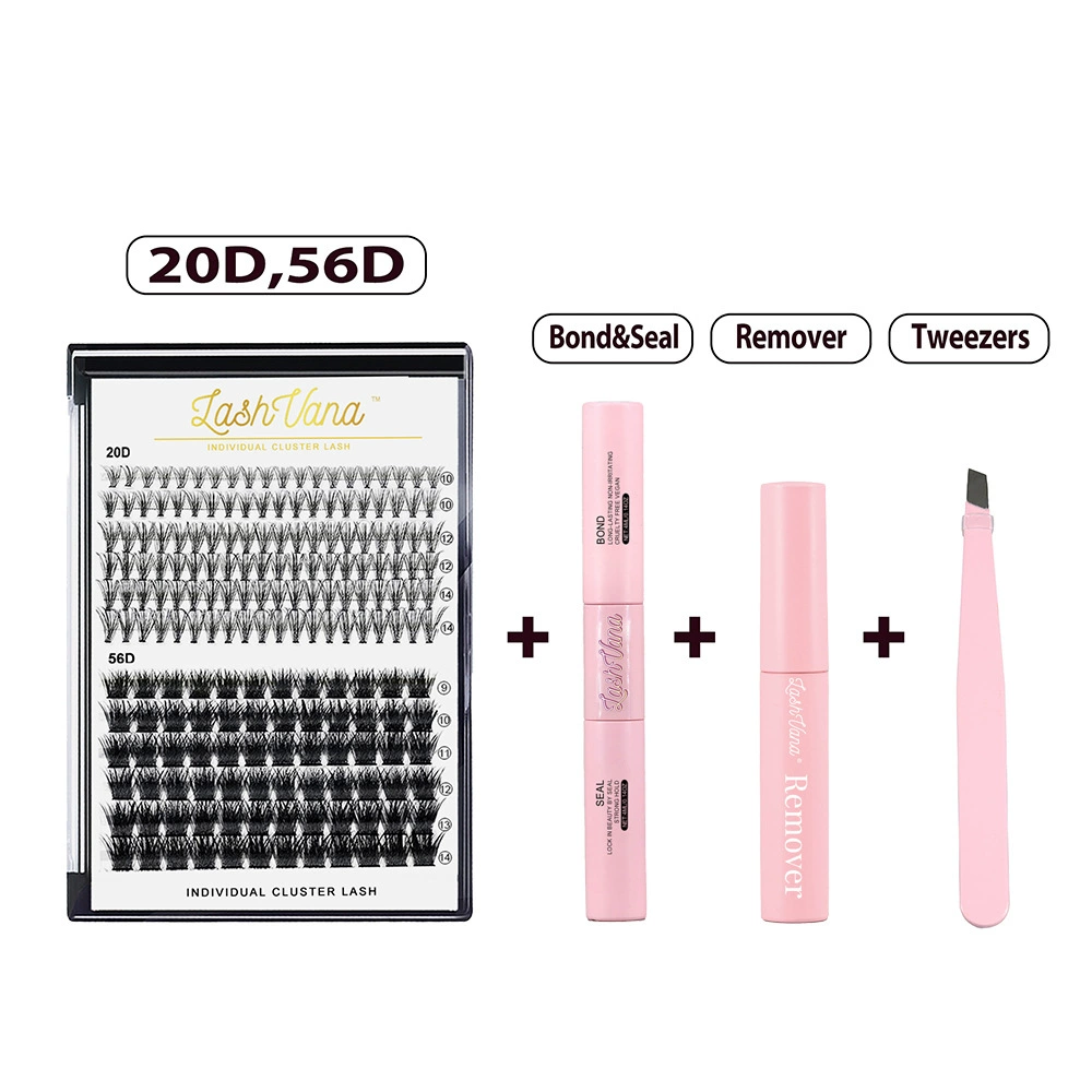 Eyelash Kit (DIY) 240 Cluster Lashes, Multi-Volume Sets with Tweezers & Glue Options