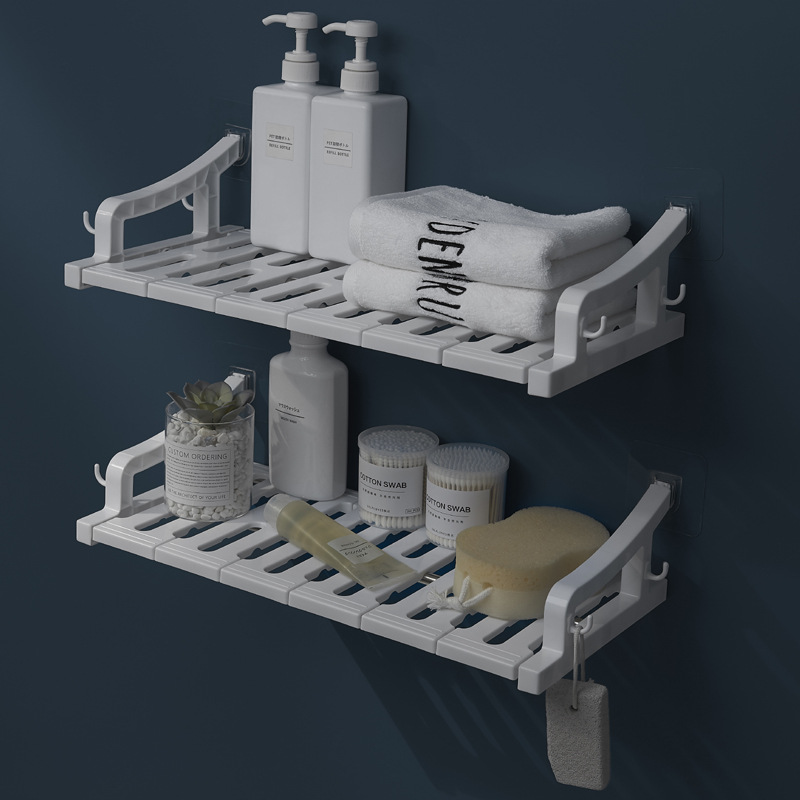 免打孔卫生间置物架吸盘无痕壁挂式浴室厕所储物收纳架浴巾放置