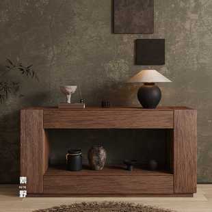 Suye │ Wabi-Sabi Style Solid Wood Entrance Table, B&B Club, Retro Table, Wall-Mounted Fireplace, Decorative End Table