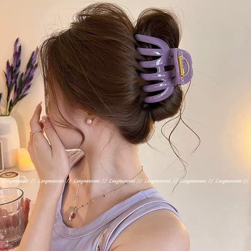 髪の量が大きい女性用カボチャクリップ 2025 新しいハイエンドサメクリップ後頭部ヘアクリップ帽子夏|undefined