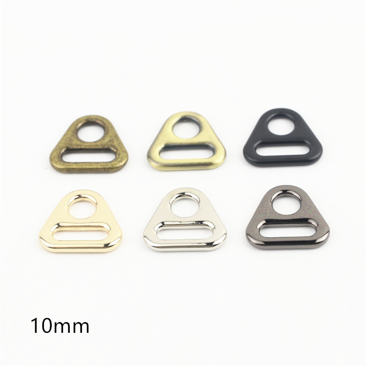 3-point triangle buckle webbing pull buckle, zinc alloy round hole adjustable hanging buckle, bag hardware accessories, inner diameter 1cm