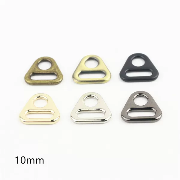 3-point triangle buckle webbing pull buckle, zinc alloy round hole adjustable hanging buckle, bag hardware accessories, inner diameter 1cm