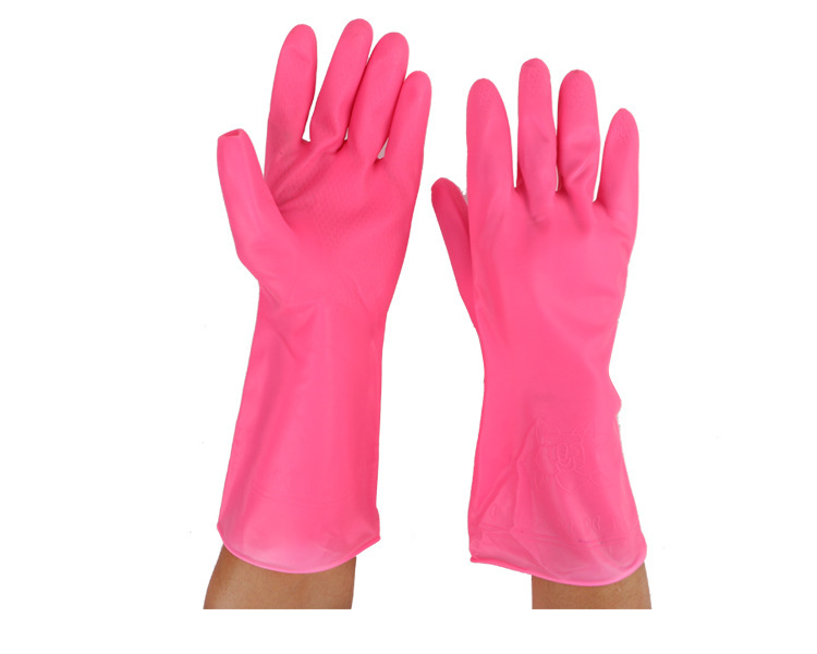<unk> guantes de látex de tendón de toro industriales de limpieza doméstica lavandería guantes impermeables de goma resistentes a ácidos y álcali guantes de lavado de platos