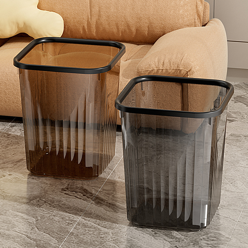 New Square Trash Can, Large Capacity, High Aesthetic Value, Light Luxury, Semi-Transparent, for Home Use in Bedroom, Kitchen, Living Room New Square Trash Can, Large Capacity, High Aesthetic Value, Light Luxury, Semi-Transparent, for Home Use in Bedroom, Kitchen, Living Room