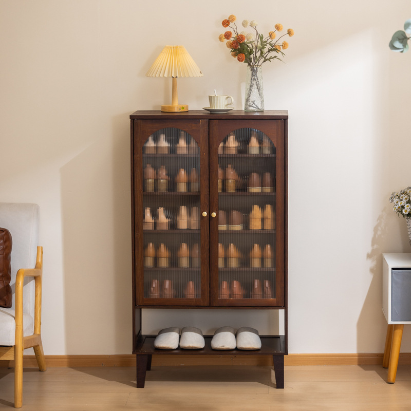 Entrance Chestnut Light Luxury Floor-Standing Shoe Rack Multi-Layer Living Room Storage Rack Drawer-Type Economical Home Shoe Cabinet Storage Cabinet