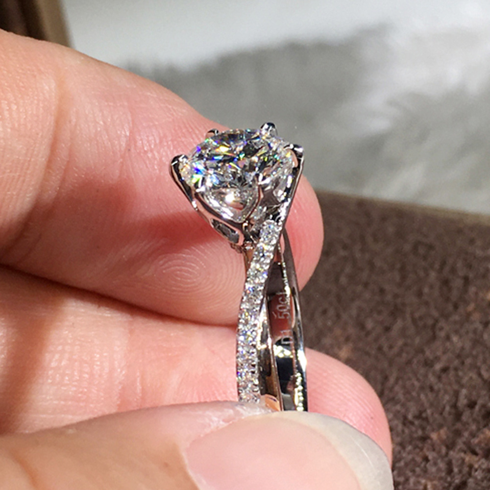 Simple Style Solid Color Copper Inlay Artificial Diamond Rings 1 Piece