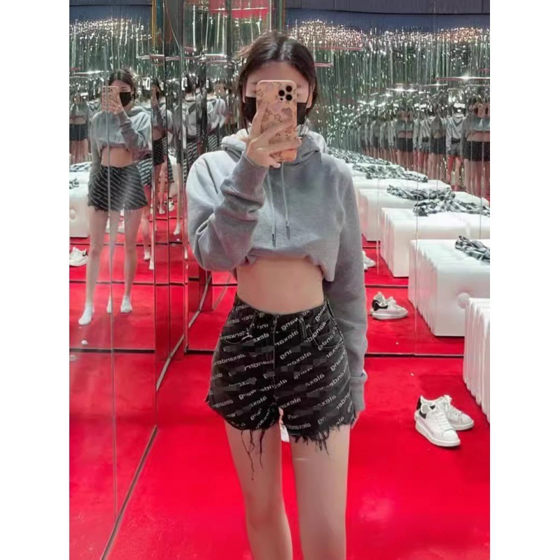 現物夏のBAOのアルファベットはデニムのショートパンツの毛の縁に合わせてファッションのカジュアルなギャルの熱いズボンを印刷します。|undefined