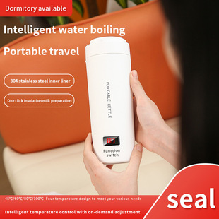 Portable Water Kettle Mini Small Travel Electric Hot Water Cup Office Health Cup Thermal Insulation Heating Integrated Water Kettle