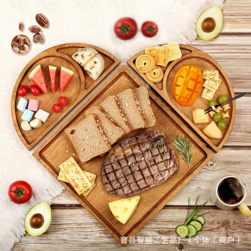 Acacia Wood Heart Shape Cheese Cheese Board Set with Knife Fork Cutlery Tray Wooden Party Pizza Deli Board Acacia Wood Heart Shape Cheese Cheese Board Set with Knife Fork Cutlery Tray Wooden Party Pizza Deli Board