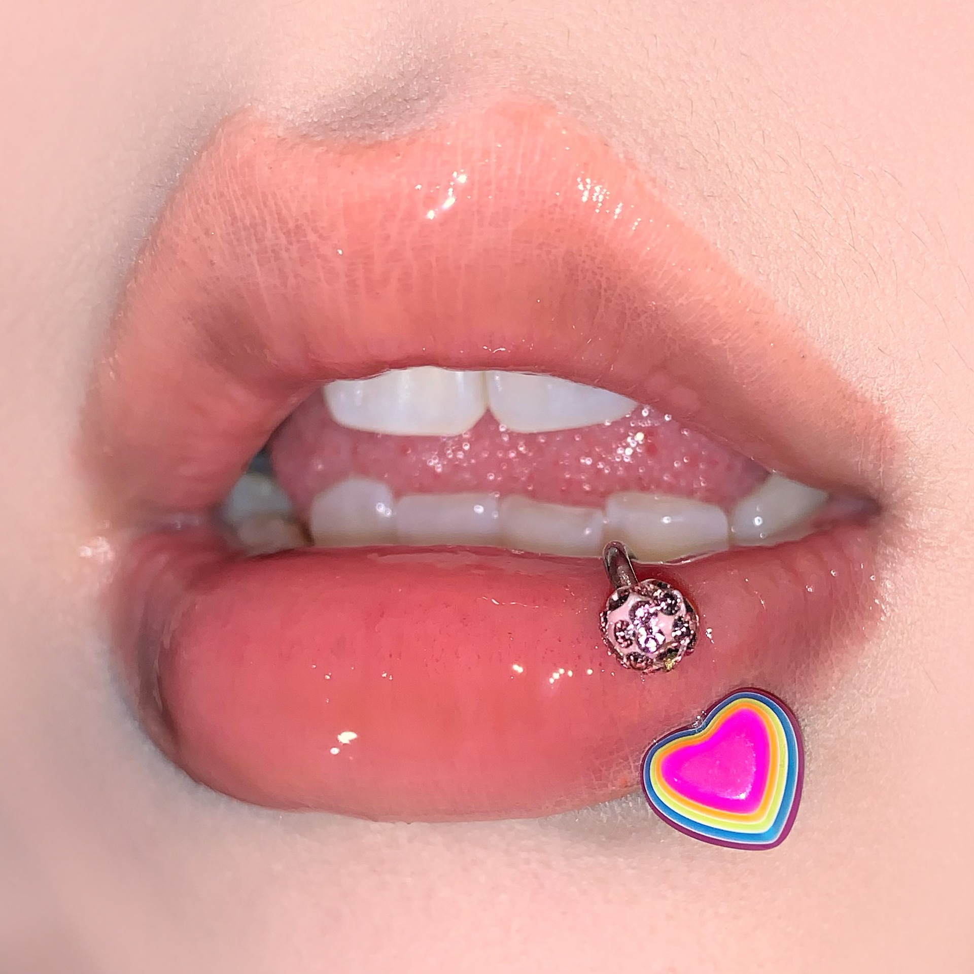Labret piercing jewelry detail image