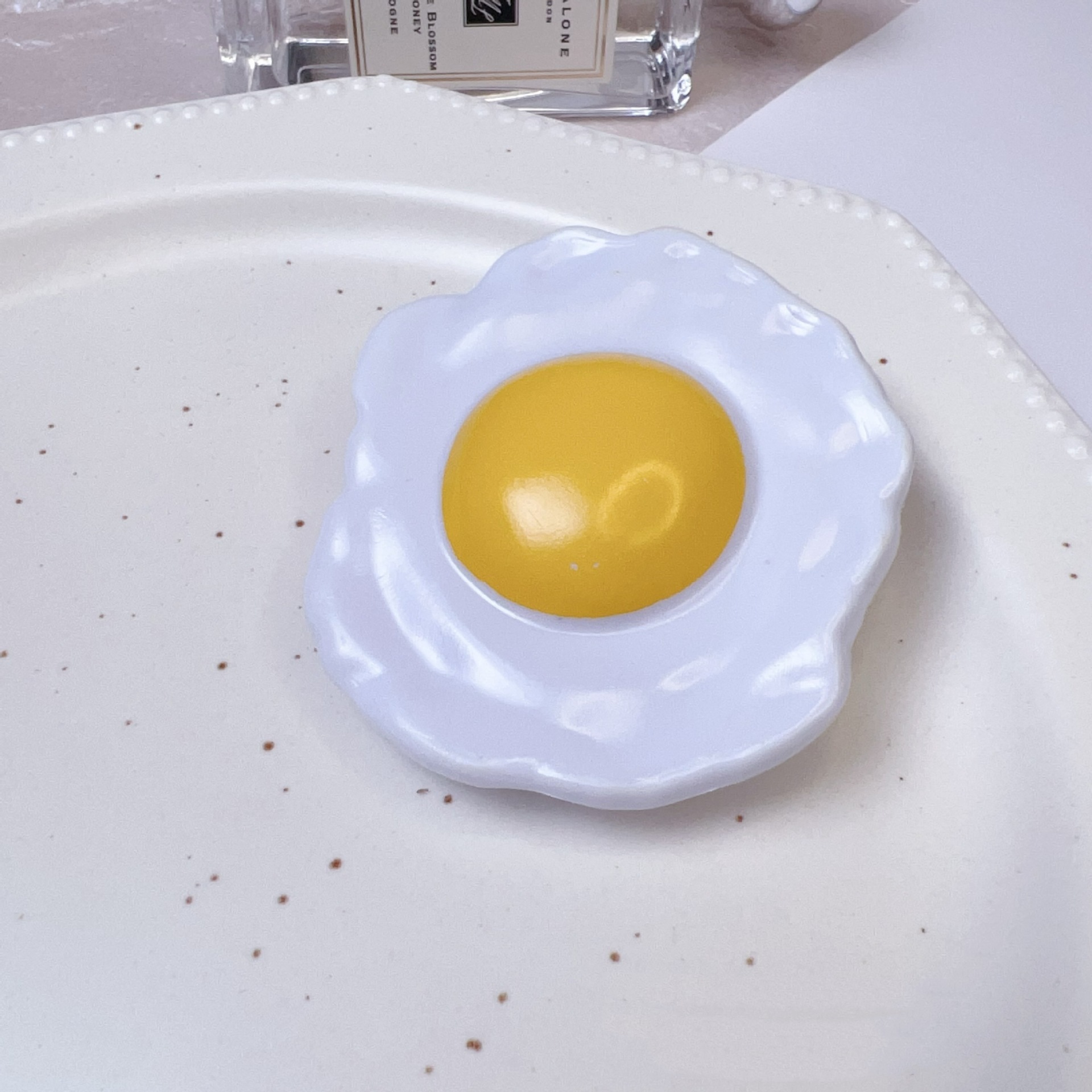 노란 수란 머리핀