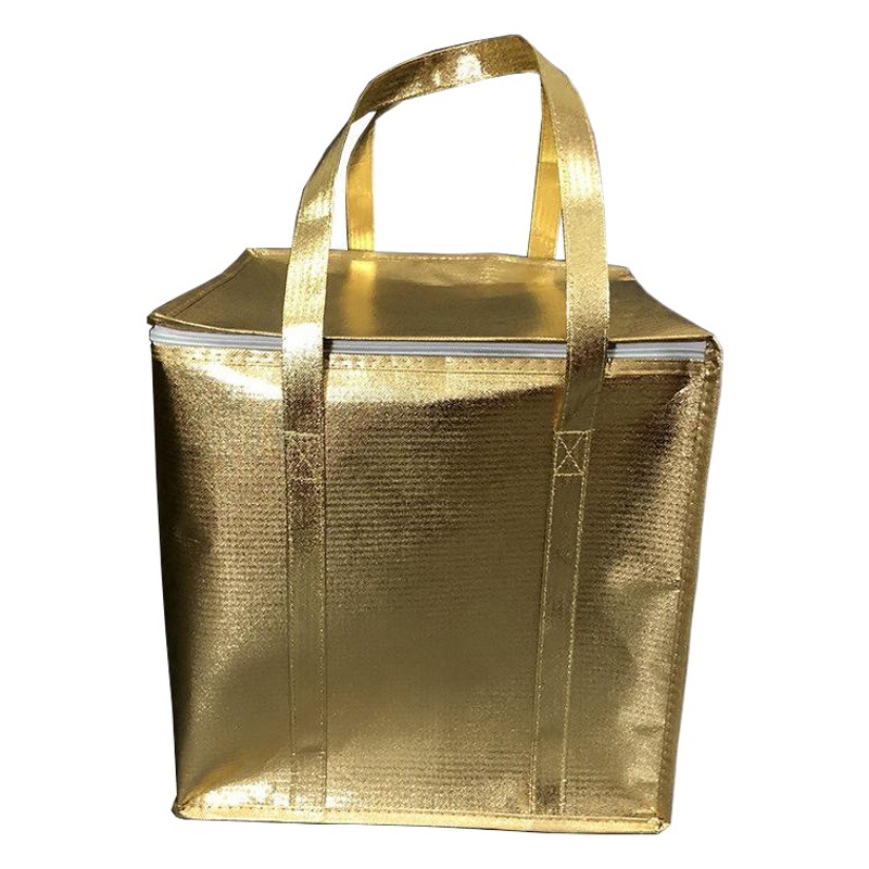 Bolsa de aislamiento de pastel al por mayor con cremallera dorada de doble capa aumentada de 6 pulgadas de 8 pulgadas de 10 pulgadas de papel de aluminio refrigerado bolsa de comida para llevar