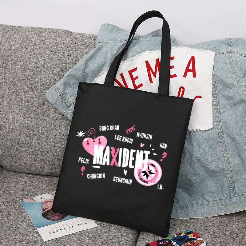 Niños calmados maxident periférico impreso lienzo bolso de hombro estudiante bolsa de compras portátil comercio exterior global