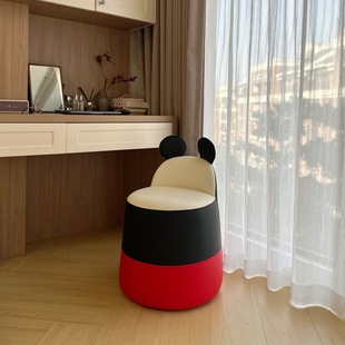 Cartoon Makeup Stool, Dressing Stool, Internet Celebrity Princess Style Bedroom Cute Creative Rotating Mickey Makeup Stool