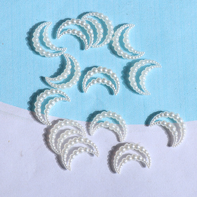 ABS imitación de perlas de fondo plano perlas de forma especial amor flocos de nieve DIY móvil belleza material de decoración de Navidad