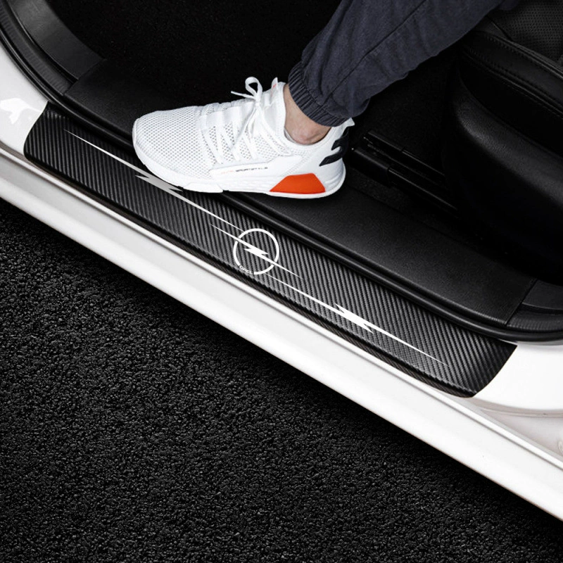 Популярная трансграничная модель, подходящая для автомобиля Opel, пороговая полоса багажника, модификация кожи с узором из углеродного волокна, AliExpress Amazon